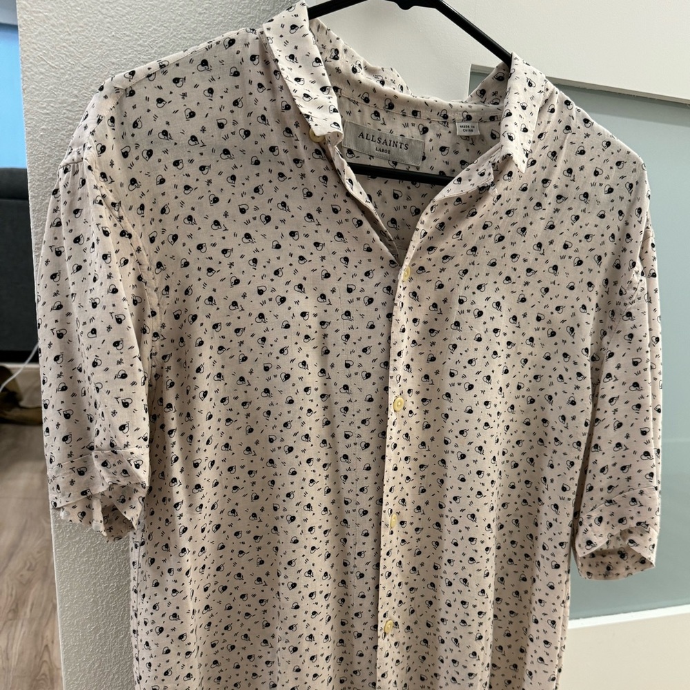 All Saints Men’s Short Sleeve Button Down